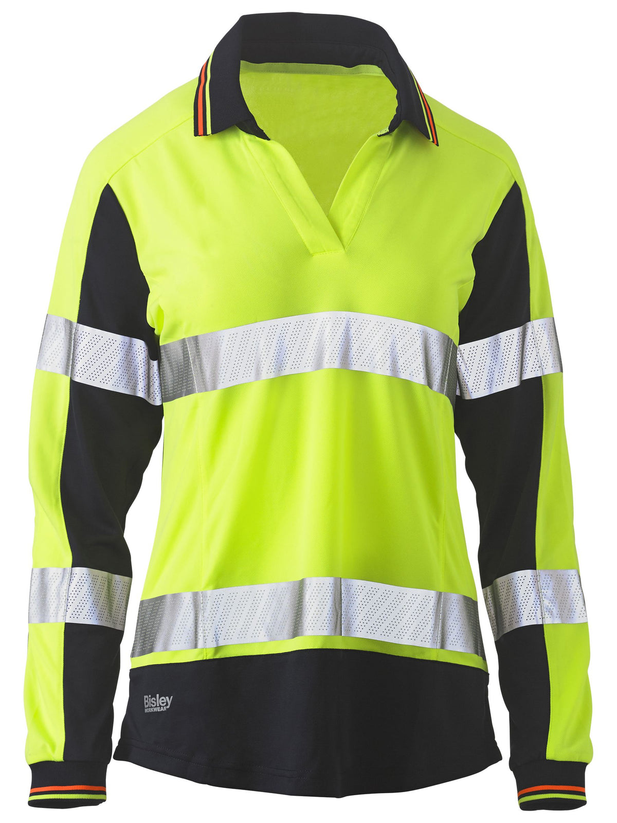 BKL6225T Women's Taped Two Tone Hi Vis V-Neck Polo