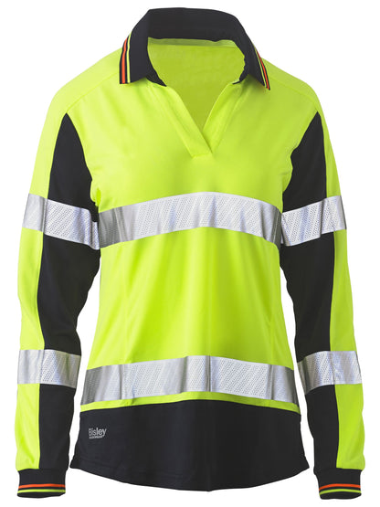 BKL6225T Women's Taped Two Tone Hi Vis V-Neck Polo