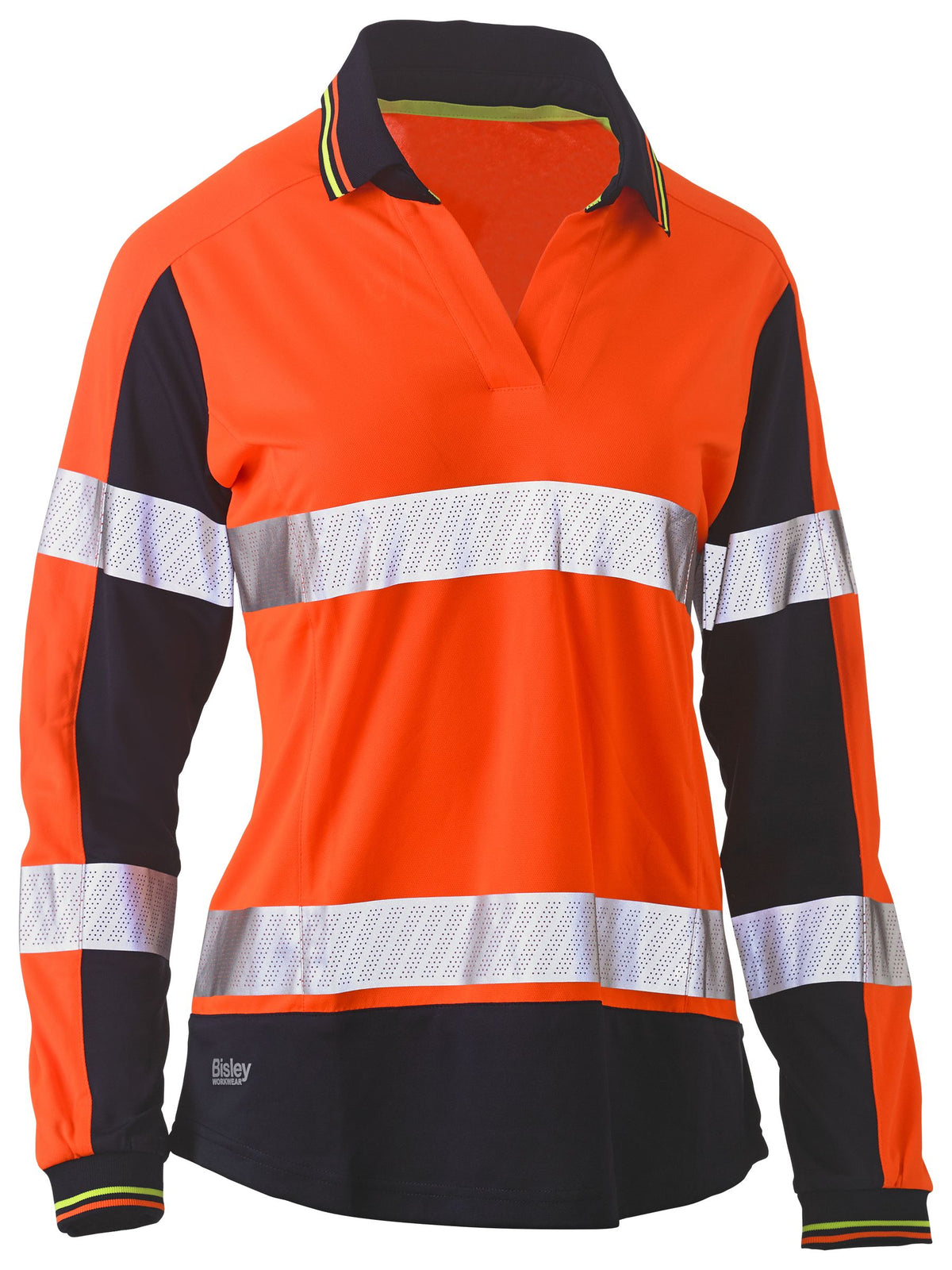 BKL6225T Women's Taped Two Tone Hi Vis V-Neck Polo