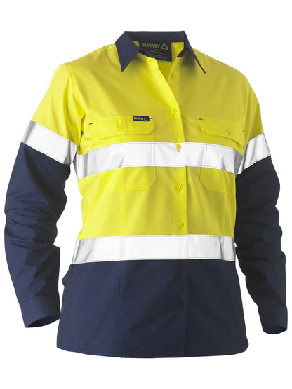 BL6996T Recycle Women's Taped Two Tone Hi Vis Drill Shirt
