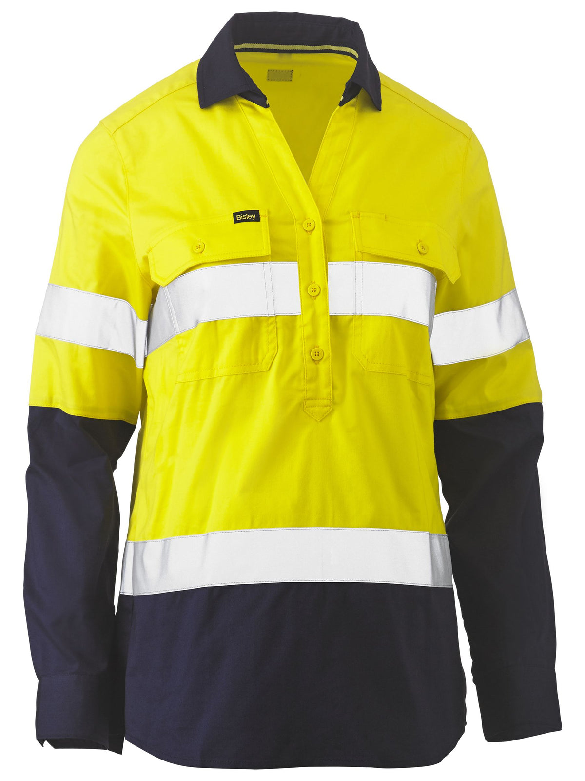 BLC6064T Womens Taped Hi Vis Stretch Closed Front Shirt