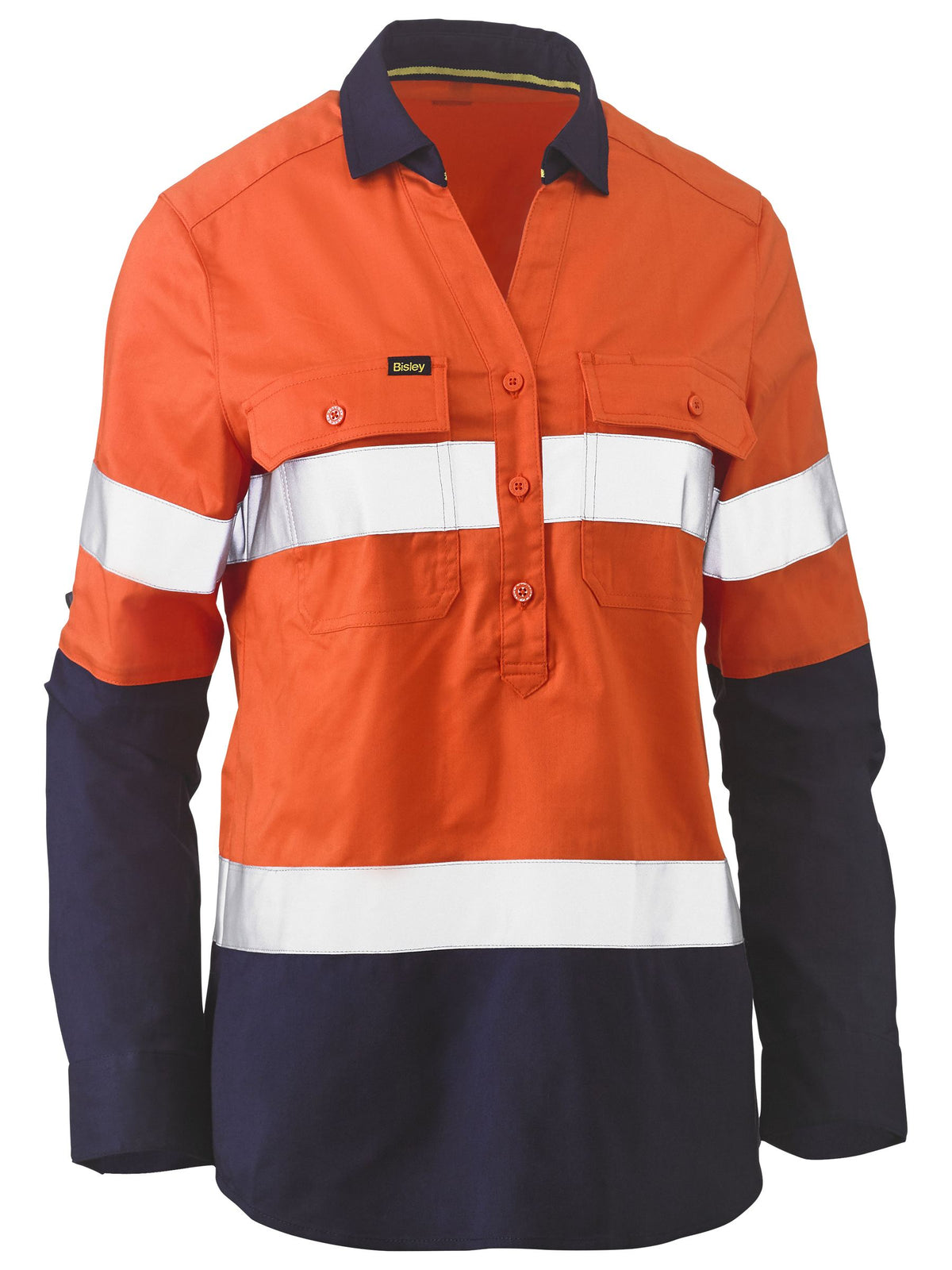 BLC6064T Womens Taped Hi Vis Stretch Closed Front Shirt