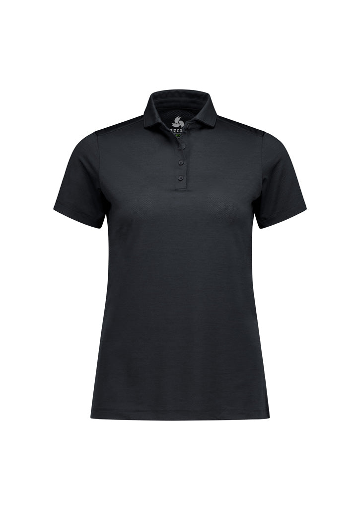 BizCollection BP2610LS Womens Phoenix Short Sleeve Polo - Black