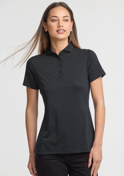 BizCollection BP2610LS Womens Phoenix Short Sleeve Polo - Black