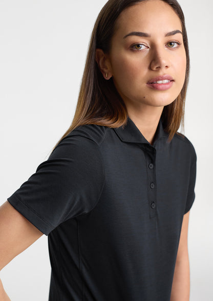 BizCollection BP2610LS Womens Phoenix Short Sleeve Polo - Black