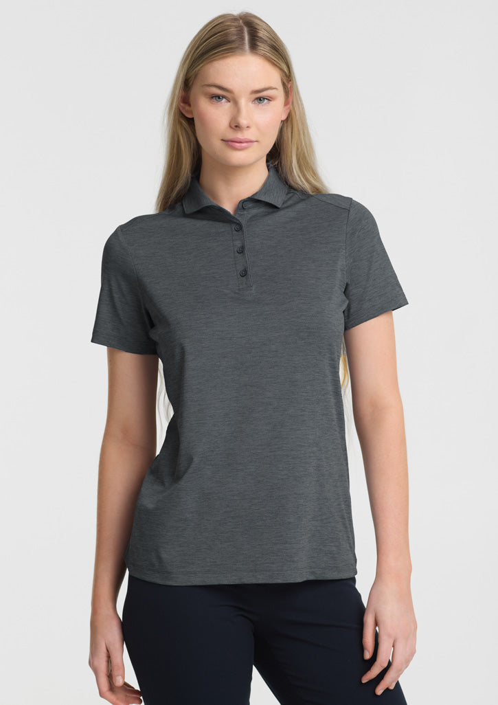 BizCollection BP2610LS Womens Phoenix Short Sleeve Polo - Charcoal Marle