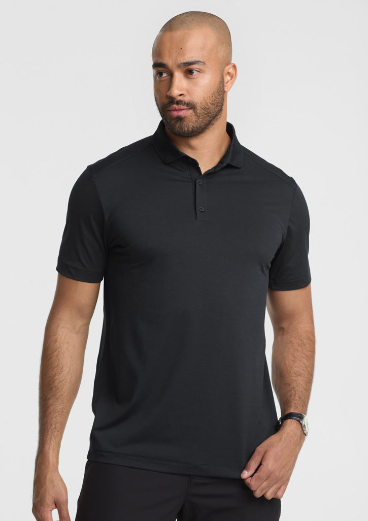 BizCollection BP2610MS Mens Phoenix Short Sleeve Polo - Black