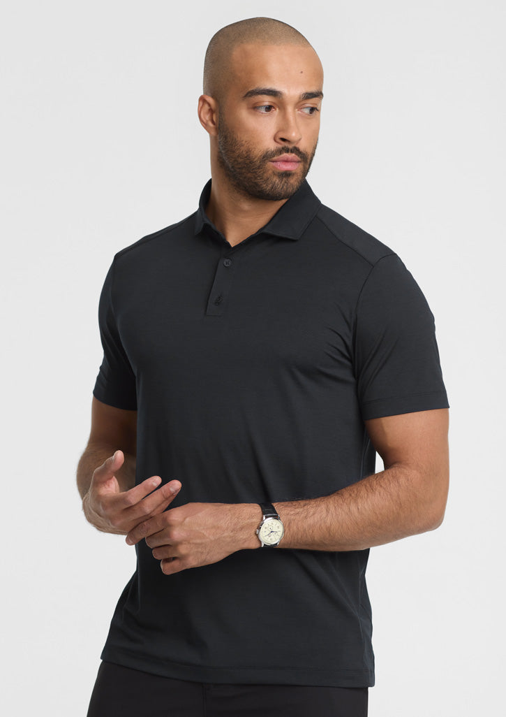 BizCollection BP2610MS Mens Phoenix Short Sleeve Polo - Black