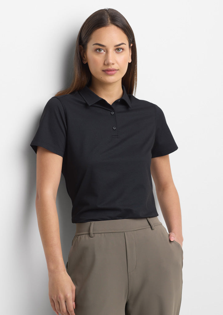 BizCollection BP2616LS Womens Venture Short Sleeve Polo - Black