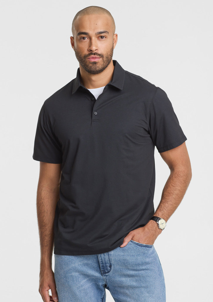 BizCollection BP2616MS Mens Venture Short Sleeve Polo - Black