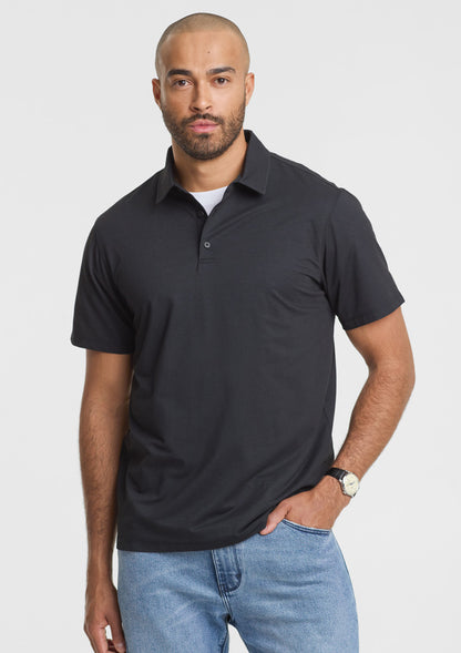 BizCollection BP2616MS Mens Venture Short Sleeve Polo - Black