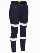 BPL6015T Women's Taped Mid Rise Stretch Cotton Pants