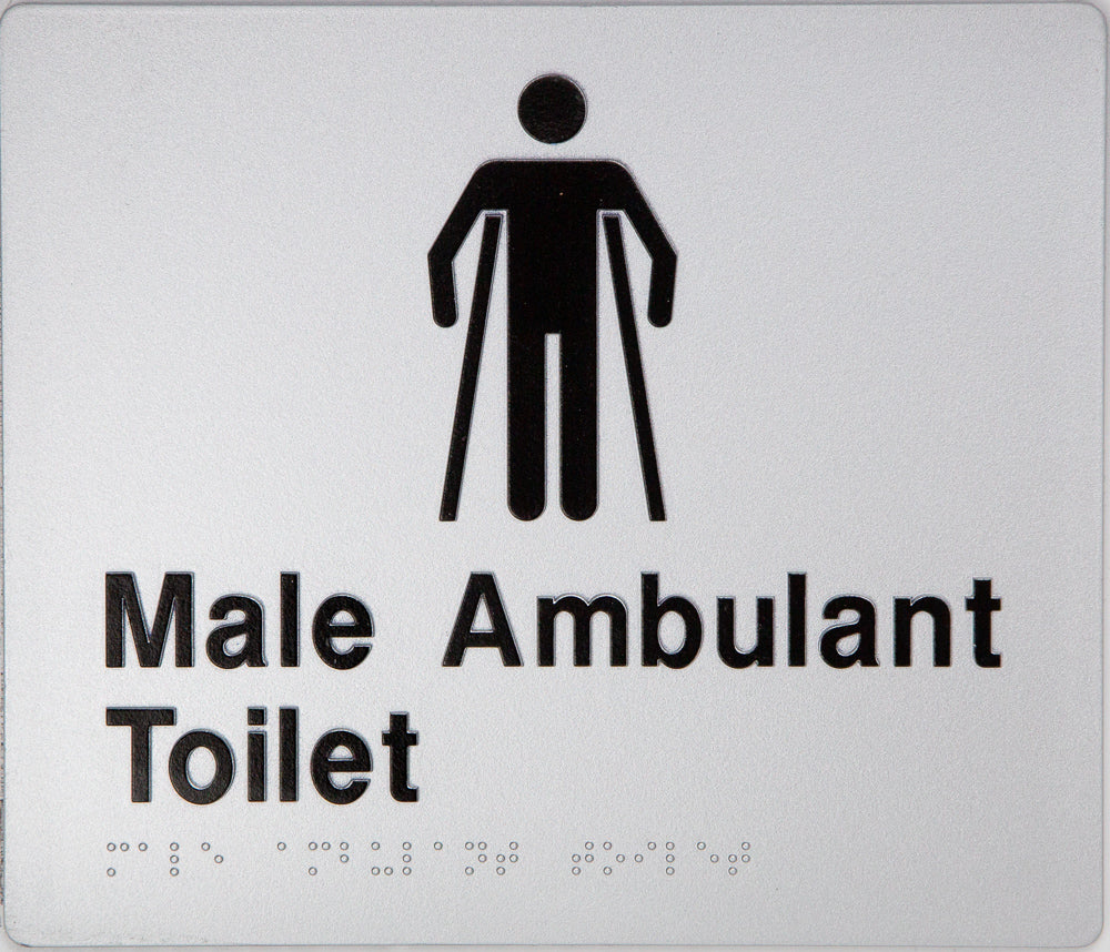 Max Global Products BS047 Sign, Male Ambulant Toilet, , Blue/White PVC