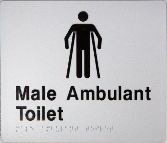 Max Global Products BS047 Sign, Male Ambulant Toilet, , Blue/White PVC