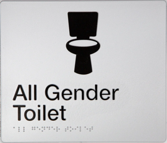 Max Global Products BS089 Sign, All Gender Toilet, , Blue/White PVC