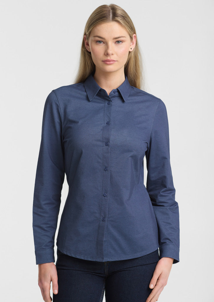 BizCollection BS2619LL Womens Venture Long Sleeve Shirt - Denim Blue