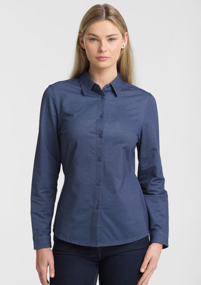 BizCollection BS2619LL Womens Venture Long Sleeve Shirt - Denim Blue