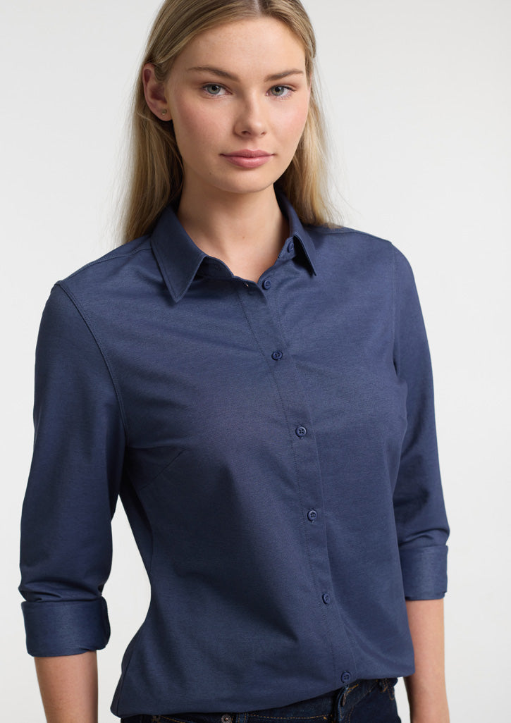 BizCollection BS2619LL Womens Venture Long Sleeve Shirt - Denim Blue