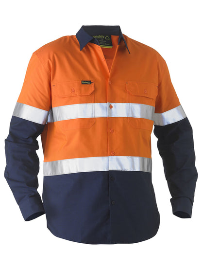 BS6996T Bisley Recycle Taped Two Tone Hi Vis Drill Shirt