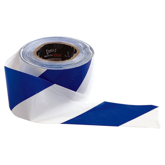 Pro Choice Safety Gear Barricade Tape - 100M X 75mm Blue & White
