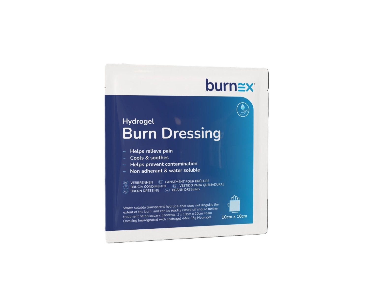 ESAPHARRM BXD10 Burnex Burn Hydrogel Dressing 10cm x 10cm