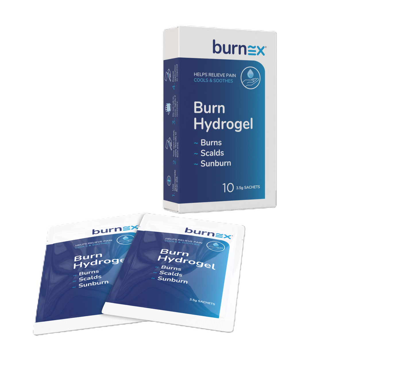 ESAPHARRM BX35S-10 Burnex Burn Hydrogel Sachets 3.5g Dispenser Box of 10