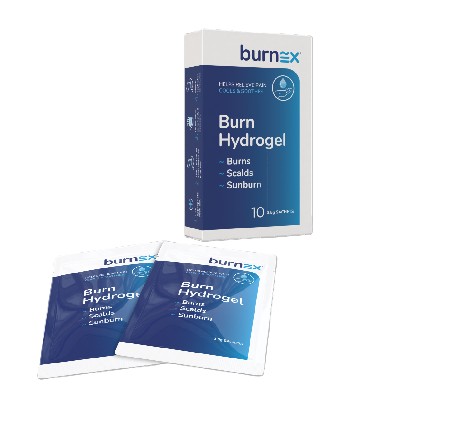 ESAPHARRM BX35S-10 Burnex Burn Hydrogel Sachets 3.5g Dispenser Box of 10