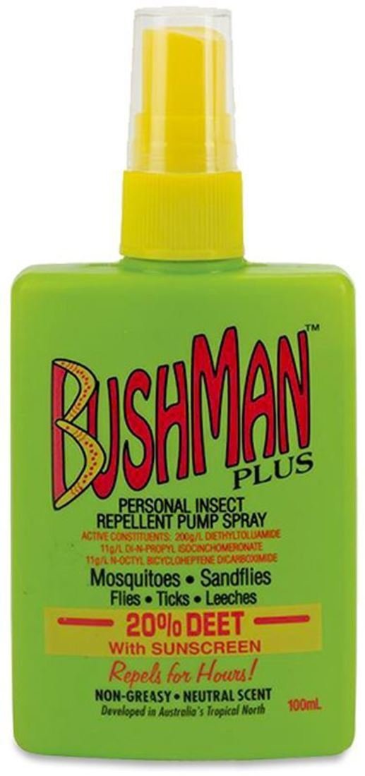 JUNO LABORATORIES 158212 Bushman 20% DEET Plus Sunscreen SPF15+ Pump Spray 100mL