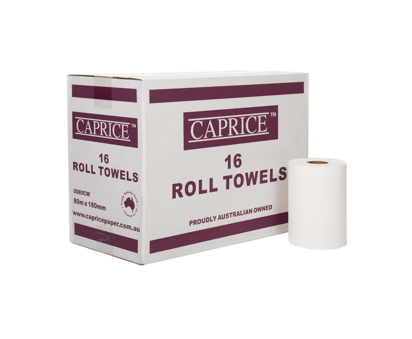 CAPRICE PAPER C-0080CW Caprice Towel Roll 19cm x 80m Carton of 16