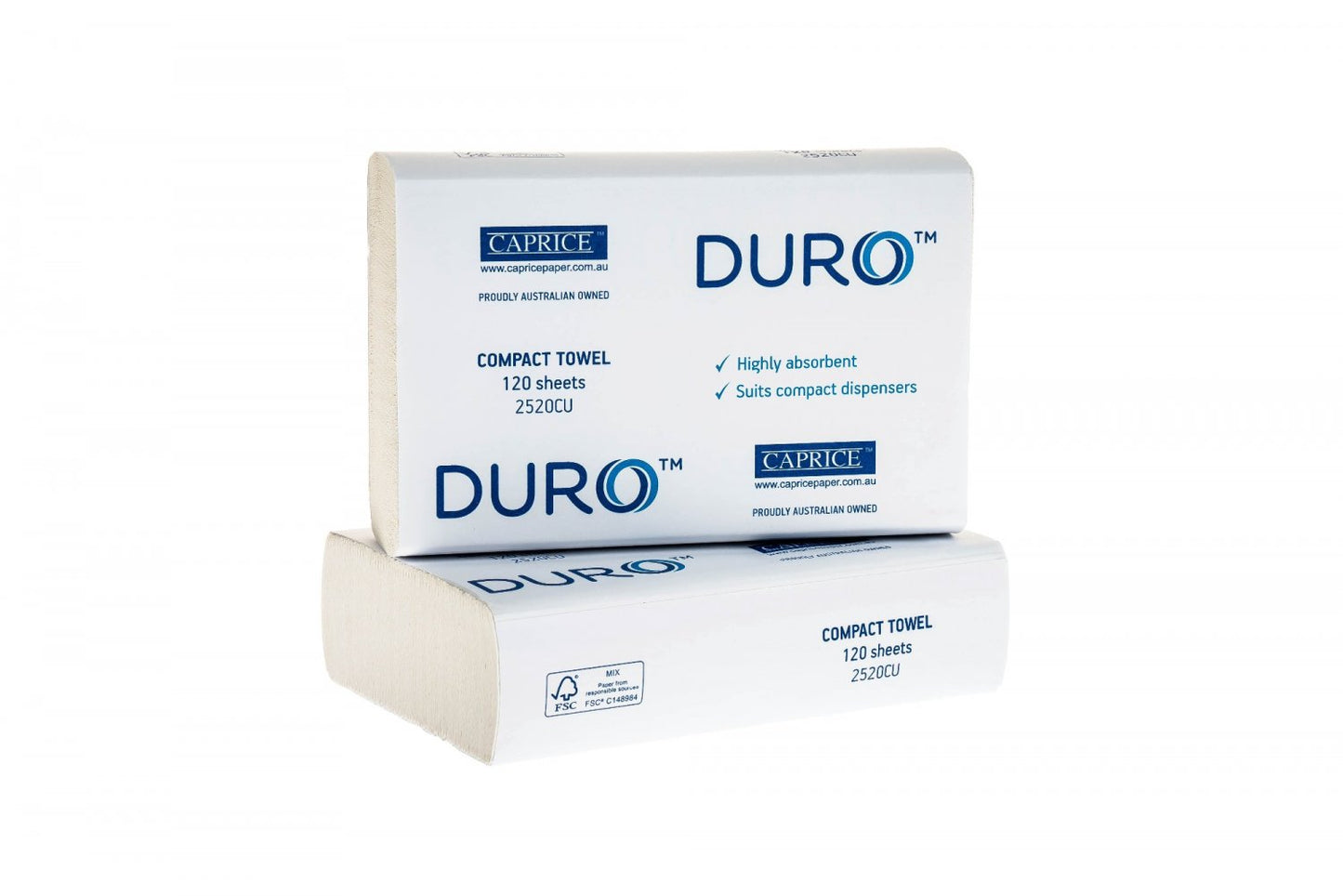 CAPRICE PAPER C-2520CU Caprice Towel Compact Duro 29cm x 19cm 120 Sheets Carton of 20