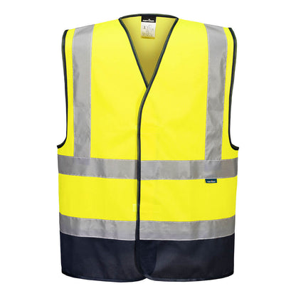 Portwest Hi-Vis Class D/N Contrast Vest in Yellow/Navy