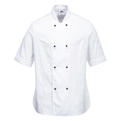 Portwest Rachel Ladies Chefs Jacket S/S in White