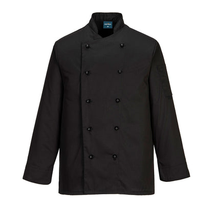 Portwest Chef's Somerset Jacket L/S in Black