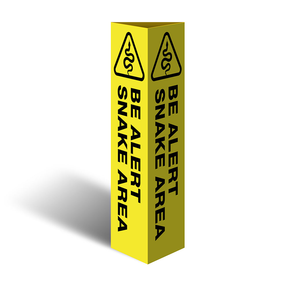 Max Global Products CBC1003 Three Sided Bollard Cover Surround, Be Alert Snake Area