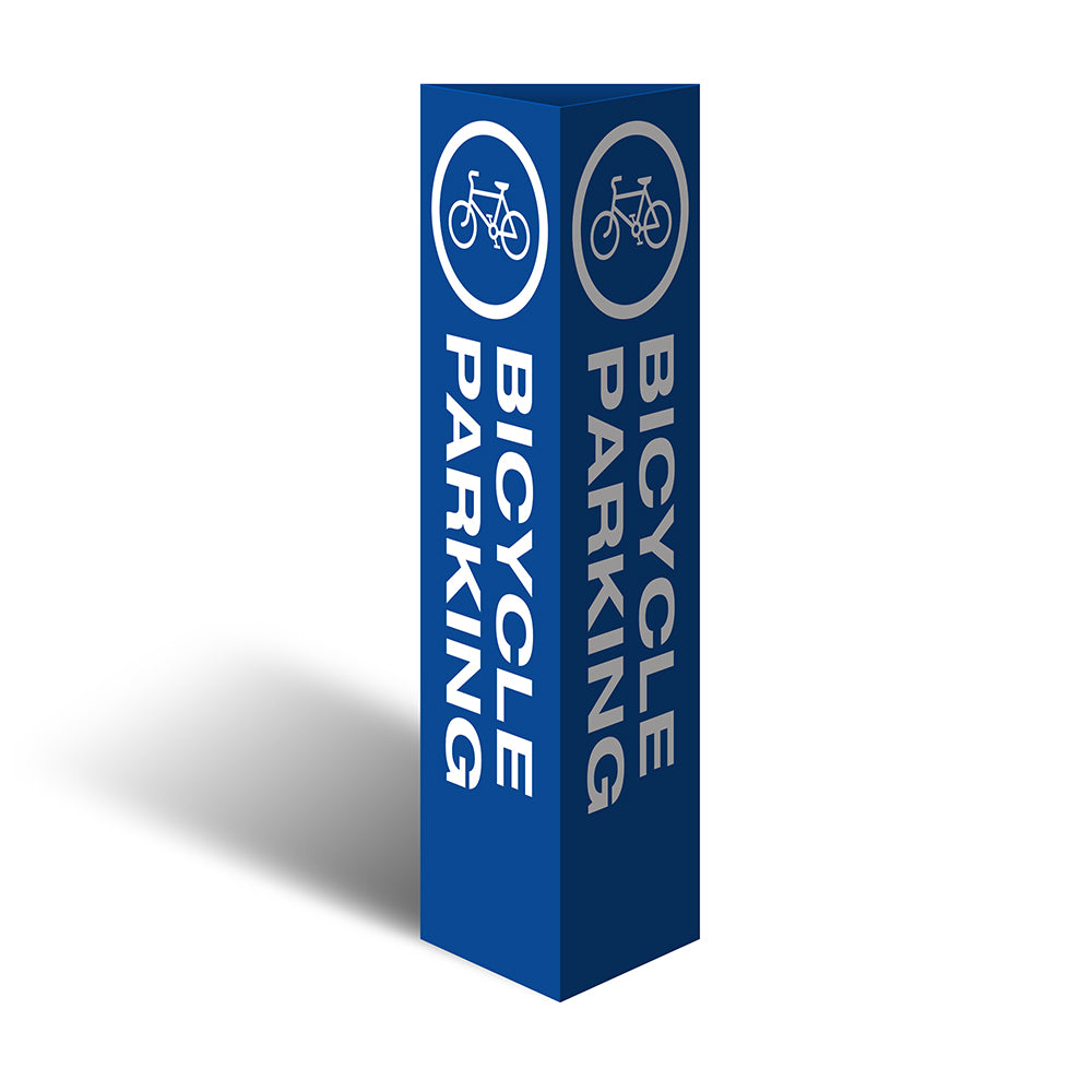 Max Global Products CBC1004 Three Sided Bollard Cover Surround, Bicycle Parking (Bicycle Picto)