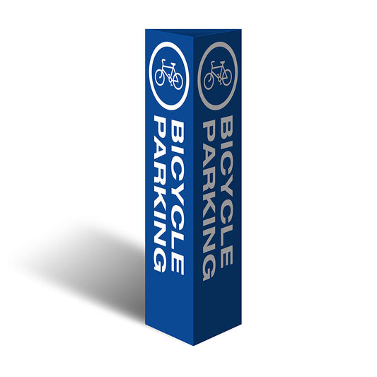 Max Global Products CBC1004 Three Sided Bollard Cover Surround, Bicycle Parking (Bicycle Picto)