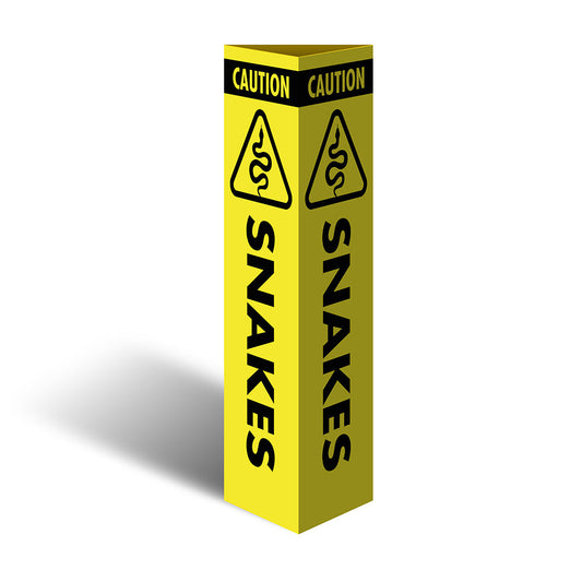 Max Global Products CBC1010 Three Sided Bollard Cover Surround, Caution Snakes (With Picto)