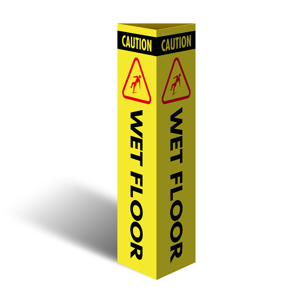 Max Global Products CBC1022 Three Sided Bollard Cover Surround, Wet Floor (With Picto)