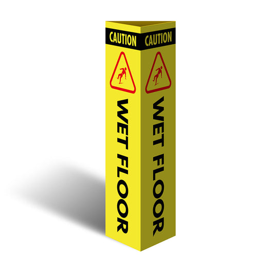 Max Global Products CBC1022 Three Sided Bollard Cover Surround, Wet Floor (With Picto)