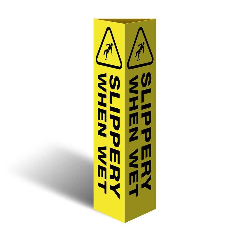 Max Global Products CBC1023 Three Sided Bollard Cover Surround, Slippery When Wet (With Picto)