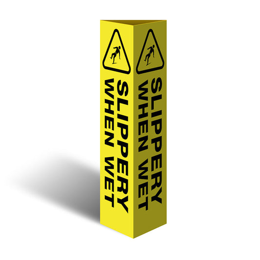 Max Global Products CBC1023 Three Sided Bollard Cover Surround, Slippery When Wet (With Picto)