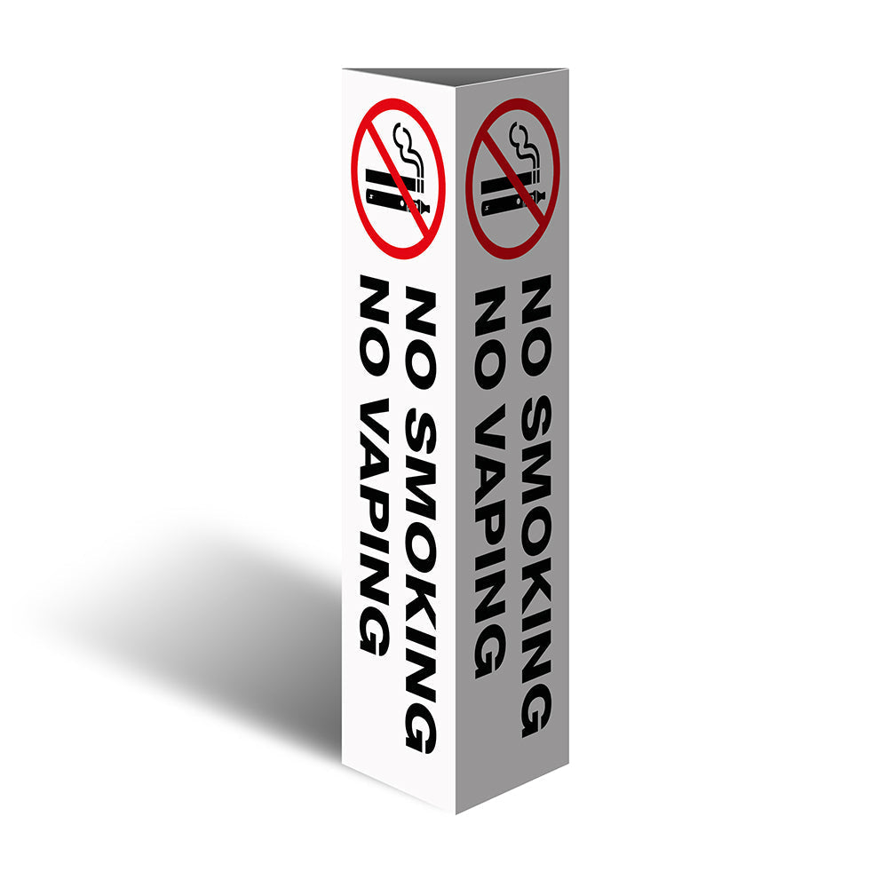 Max Global Products CBC1025 Three Sided Bollard Cover Surround, No Smoking No Vaping (With Picto)