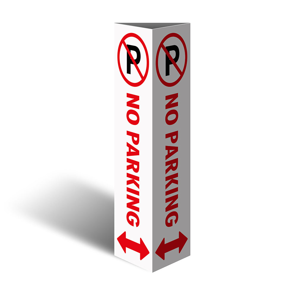 Max Global Products CBC1026 Three Sided Bollard Cover Surround, No Parking (Dual Arrows)