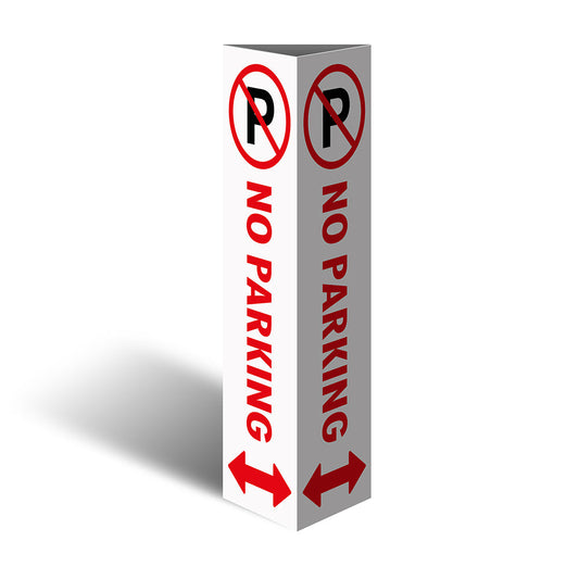 Max Global Products CBC1026 Three Sided Bollard Cover Surround, No Parking (Dual Arrows)