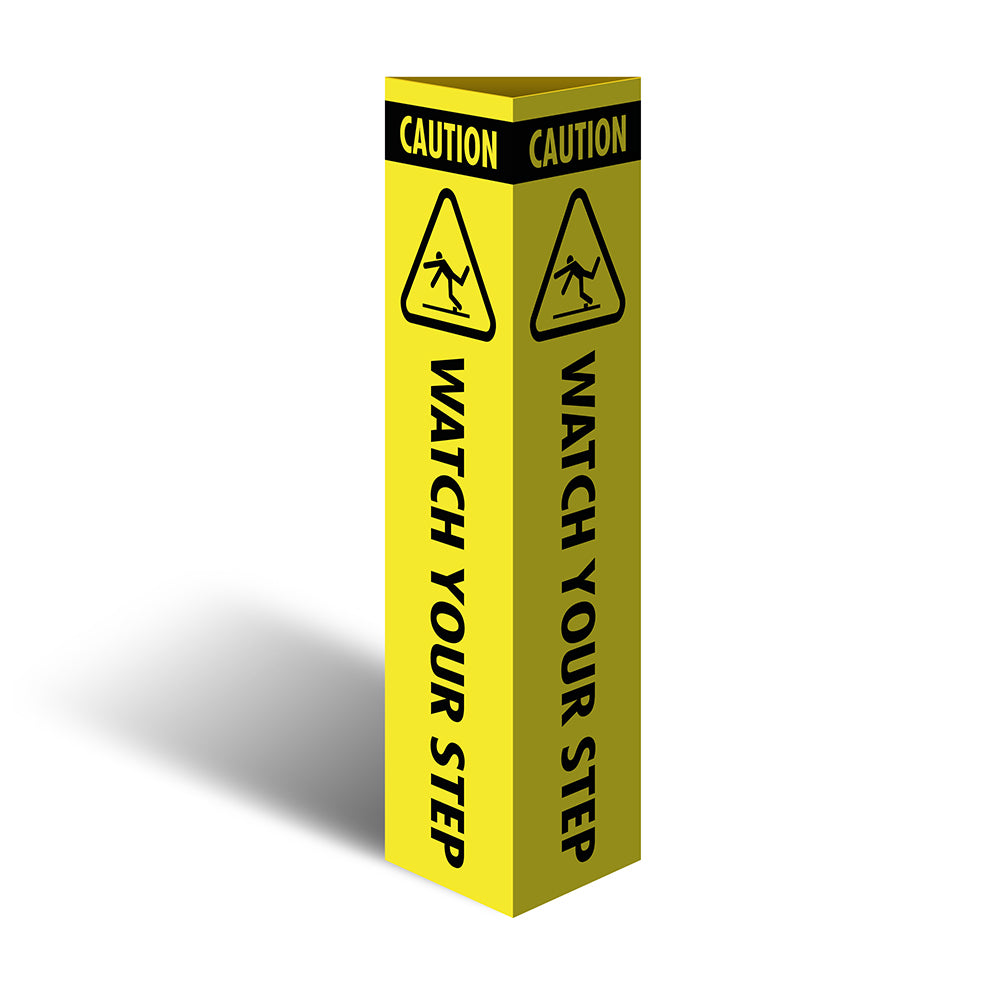 Max Global Products CBC1027 Three Sided Bollard Cover Surround, Watch Your Step (With Picto)