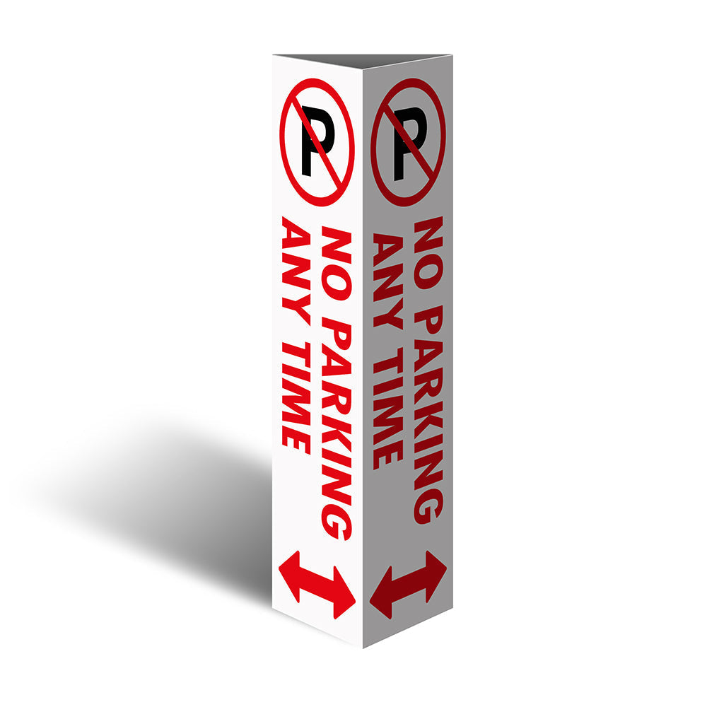 Max Global Products CBC1029 Three Sided Bollard Cover Surround, No Parking Any Time (Dual Arrows)