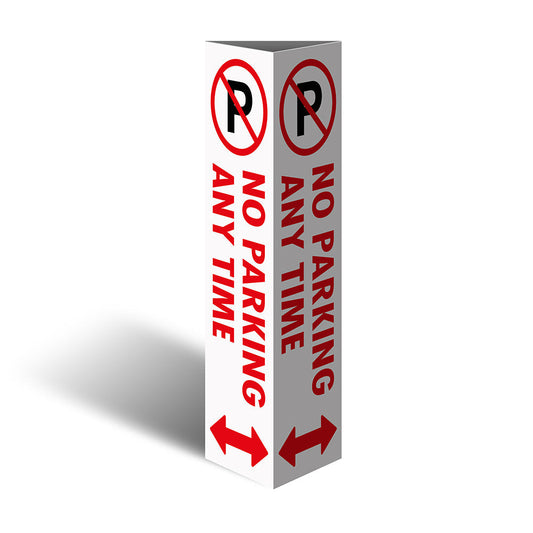 Max Global Products CBC1029 Three Sided Bollard Cover Surround, No Parking Any Time (Dual Arrows)
