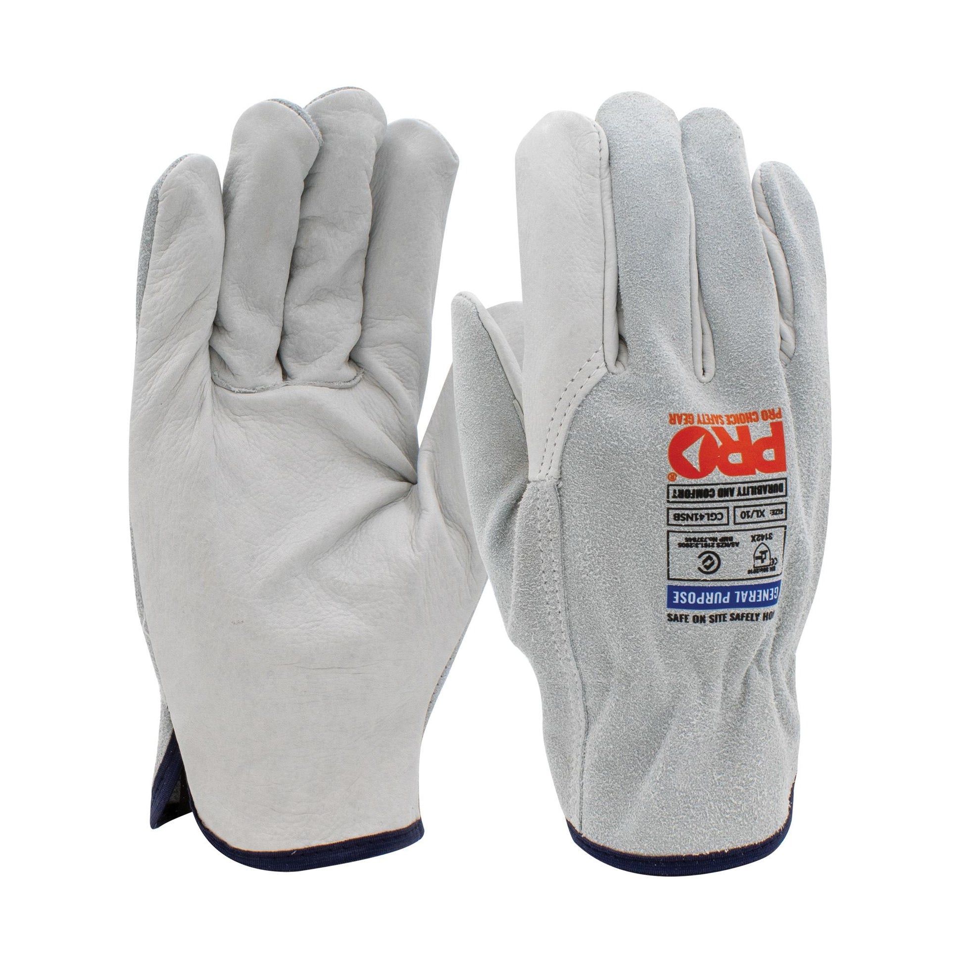 Pro Choice Safety Gear Riggamate Natural Cowgrain Palm / Split Back Gloves