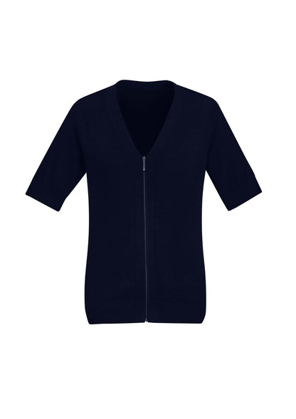 BizCare CK962LC Womens Zip Front Short Sleeve Knit Cardigan