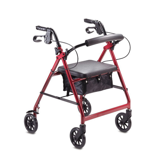 CAREQUIP ARTRIS CQ-HF0600 Walker Territory Seat Braked Back Rest Bag Folding Burgundy